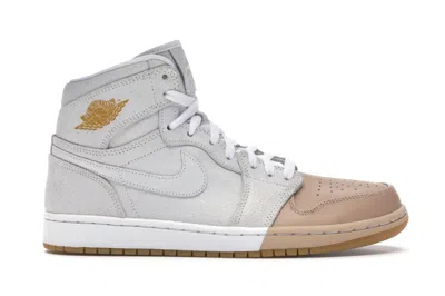 Pre-owned Jordan 1 Retro High Diptoe (women's) Sneakers In White/metallic Gold/vachetta Tan