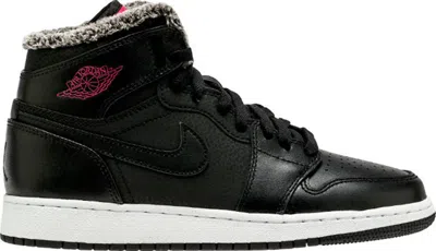Pre-owned Jordan 1 Retro High Fleece Pink Sneakers In Black/deadly Pink/white