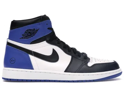 Pre-owned Jordan 1 Retro High Fragment (friends And Family) Sneakers In Black/sport Blue/white