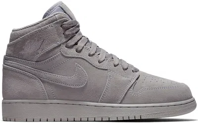 Pre-owned Jordan 1 Retro High Grey Suede Sneakers In Wolf Grey