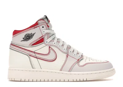 Pre-owned Jordan 1 Retro High Gym Red Sneakers In Sail/black/phantom