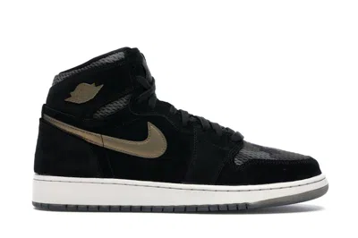 Pre-owned Jordan 1 Retro High Heiress Camo Sneakers In Black/metallic Field