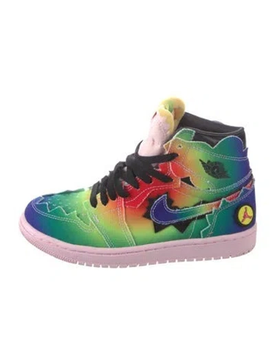 Pre-owned Jordan 1 Retro High J Balvin Athletic Sneakers In Green