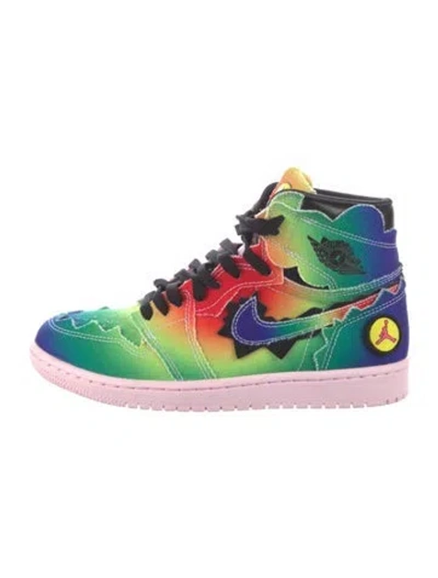 Pre-owned Jordan 1 Retro High J Balvin Athletic Sneakers In Green