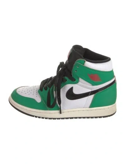 Pre-owned Jordan 1 Retro High Lucky Green Wedge Sneakers In Multi