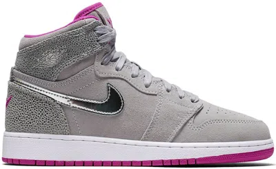 Pre-owned Jordan 1 Retro High Maya Moore Sneakers In Wolf Grey/chrome/fuchsia Flash