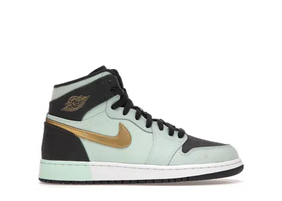 Pre-owned Jordan 1 Retro High Metallic Gold Sneakers In Mint Foam/anthracite/white In Multi