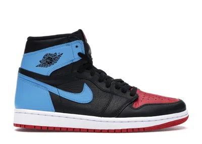 Pre-owned Jordan 1 Retro High Nc To Chi (women's) Sneakers In Black/dark Powder Blue/gym Red