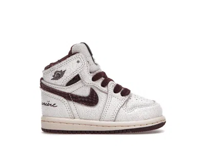 Pre-owned Jordan 1 Retro High Og A Ma Maniére Sneakers In Sail/burgundy Crush