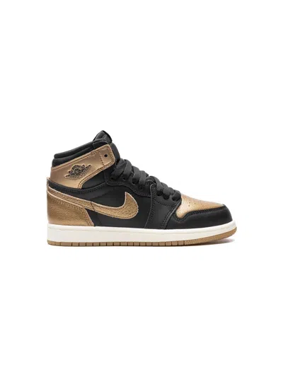 Jordan Kids'  1 Retro High Og "black/metallic Gold" Sneakers