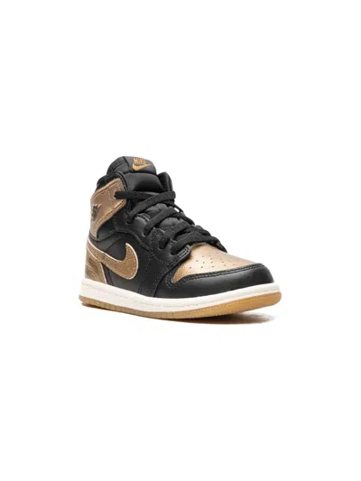 Jordan Babies'  1 Retro High Og "black/metallic Gold" Sneakers In 黑色