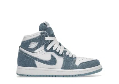 Pre-owned Jordan 1 Retro High Og Denim Sneakers In White/worn Blue/metallic Gold