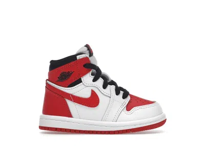 Pre-owned Jordan 1 Retro High Og Heritage Sneakers In White/university Red/black