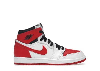 Pre-owned Jordan 1 Retro High Og Heritage Sneakers In White/university Red/black