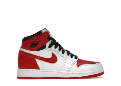 Pre-owned Jordan 1 Retro High Og Heritage Sneakers In White/university Red/black