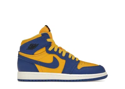 Pre-owned Jordan 1 Retro High Og Reverse Laney Sneakers In Varsity Maize/game Royal/sail