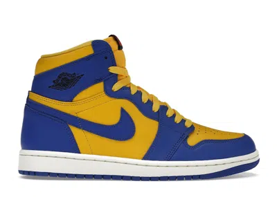 Pre-owned Jordan 1 Retro High Og Reverse Laney (women's) Sneakers In Varsity Maize/game Royal/sail