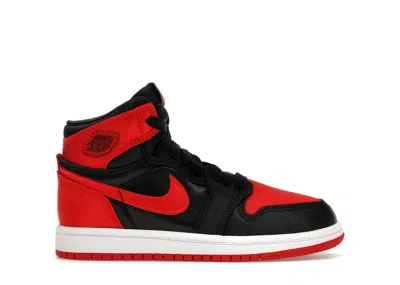 Pre-owned Jordan 1 Retro High Og Satin Bred Sneakers In Black/university Red/white