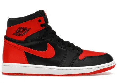 Pre-owned Jordan 1 Retro High Og Satin Bred (women's) Sneakers In Black/university Red/white