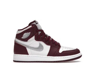 Pre-owned Jordan 1 Retro High Og Sneakers In Bordeaux/white/metallic Silver