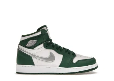 Pre-owned Jordan 1 Retro High Og Sneakers In Gorge Green/metallic Silver/white