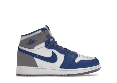 Pre-owned Jordan 1 Retro High Og Sneakers In True Blue/white/cement Grey