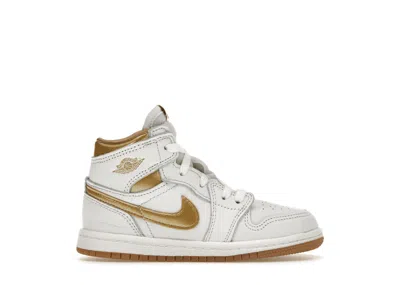 Pre-owned Jordan 1 Retro High Og Sneakers In White/metallic Gold/gum Light Brown In Multi