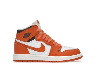 Pre-owned Jordan 1 Retro High Og Sneakers In White/starfish/cacao Wow