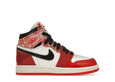Pre-owned Jordan 1 Retro High Og Spiderman Across The Spiderverse Sneakers In University Red/black/white In Multi