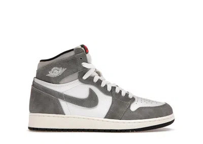 Pre-owned Jordan 1 Retro High Og Washed Sneakers In Black/fire Red/light Smoke Grey