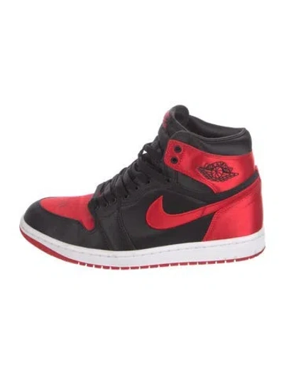 Pre-owned Jordan 1 Retro High Satin Bred Sneakers In Red