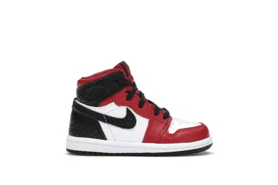 Pre-owned Jordan 1 Retro High Satin Snake Chicago Sneakers In Gym Red/white/black