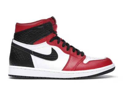 Pre-owned Jordan 1 Retro High Satin Snake Chicago (women's) Sneakers In Gym Red/white/black