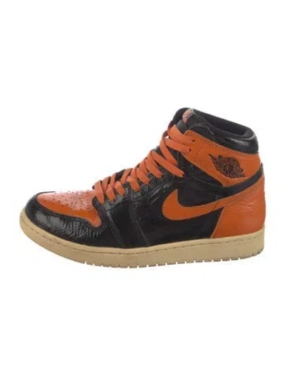 Pre-owned Jordan 1 Retro High Shattered Backboard 3.0 Sneakers In Black/orange