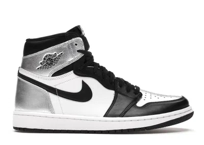 Pre-owned Jordan 1 Retro High Silver Toe (women's) Sneakers In Black/metallic Silver/white