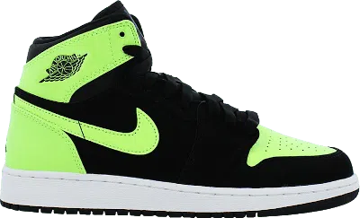 Pre-owned Jordan 1 Retro High Sneakers In Black/ghost Green/white In Multi