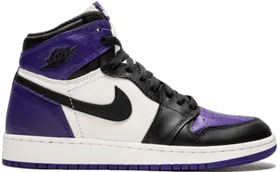 Pre-owned Jordan 1 Retro High Sneakers In Court Purple/black/sail