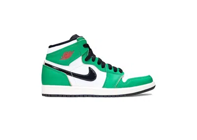 Pre-owned Jordan 1 Retro High Sneakers In Lucky Green/white/black