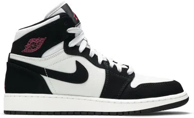 Pre-owned Jordan 1 Retro High Sneakers In Pure Platinum/black/pink
