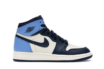 Pre-owned Jordan 1 Retro High Sneakers In Sail/obsidian/university Blue