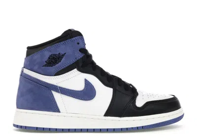 Pre-owned Jordan 1 Retro High Sneakers In Summit White/blue Moon/black