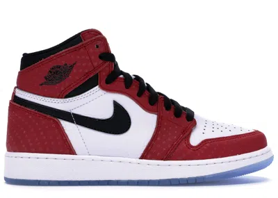 Pre-owned Jordan 1 Retro High Spiderman Origin Story Sneakers In Gym Red/black/white