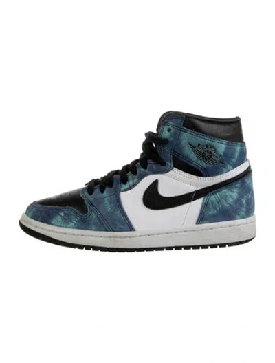Pre-owned Jordan 1 Retro High Tie Dye Athletic Sneakers In Blue