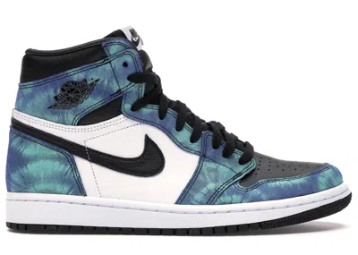 Pre-owned Jordan 1 Retro High Tie Dye (women's) Sneakers In White/black/aurora Green In Multi