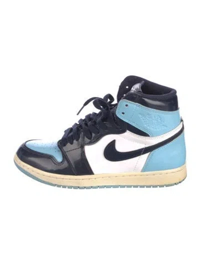 Pre-owned Jordan 1 Retro High Unc Patent Sneakers In Blue