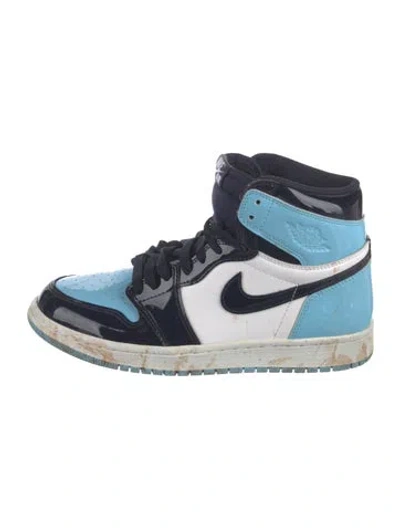 Pre-owned Jordan 1 Retro High Unc Patent Wedge Sneakers In Blue