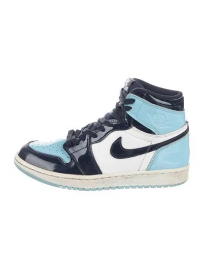 Pre-owned Jordan 1 Retro High Unc Patent (women's) Athletic Sneakers In Blue