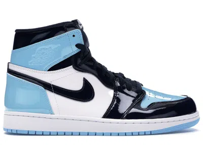 Pre-owned Jordan 1 Retro High Unc Patent (women's) Sneakers In Obsidian/blue Chill/white