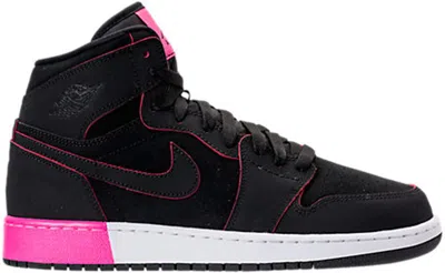 Pre-owned Jordan 1 Retro High White Sneakers In Black/hyper Pink