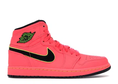 Pre-owned Jordan 1 Retro High (women's) Sneakers In Hot Punch/volt/black